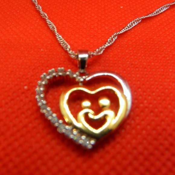 Mother and Child dual Heart Pendant - Picture 3 of 5